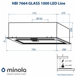  Minola HBI 7664 WH GLASS 1000 LED Line -  10