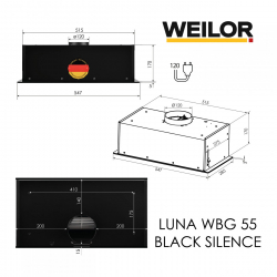 Вытяжка WEILOR LUNA WBG 55 BLACK SILENCE - Картинка 15