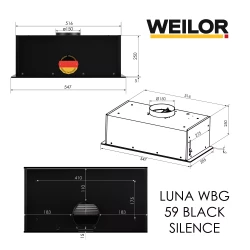 Вытяжка WEILOR LUNA WBG 59 BLACK SILENCE - Картинка 14