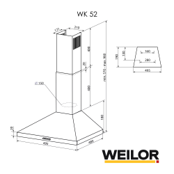 Вытяжка WEILOR WK 52 WH - Картинка 13